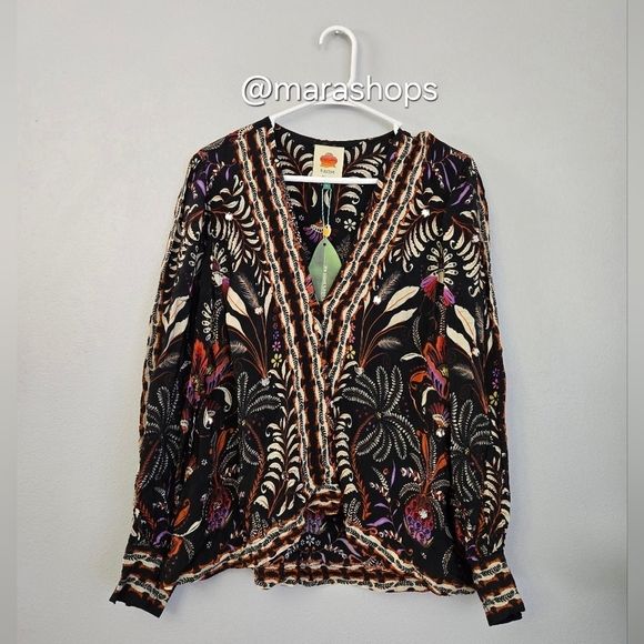 FARM Rio Classic Garden Black Mirror Trim Blouse - Picture 3 of 10